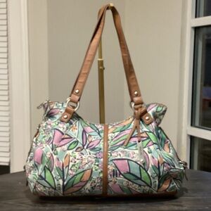 Relic Floral Shoulder Bag with Tan Straps